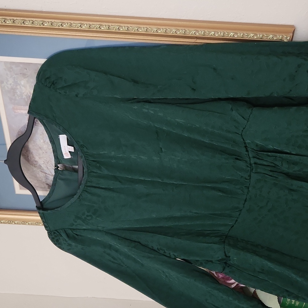 Leopard print Green Girls Dress Party Wedding Christmas Xl - Picture 2 of 12